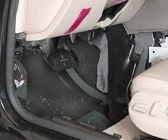 Intrusion into the driver's space was minimal (shown with carpeting removed)