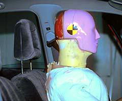 The head restraint/seatback combination is specially designed to mitigate whiplash injury. This restraint has proven effective in crash tests