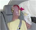 Smeared greasepaint shows where the rear passenger dummy's head was protected by the side airbags