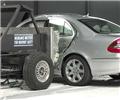 View of the vehicle and barrier just after the second of two crash tests