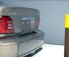 Mitsubishi improved the 1999 Galant's rear bumper system, reducing damage in the rear-into-pole test from $1,651 (1995 model) to only $250